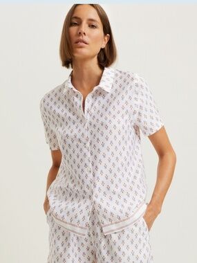 Laurence Tavernier Chora Cotton Sateen Pajama Top S